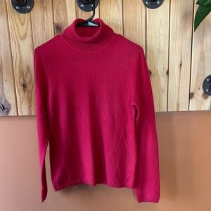 InCashmere Classic Pink Turtleneck Sweater